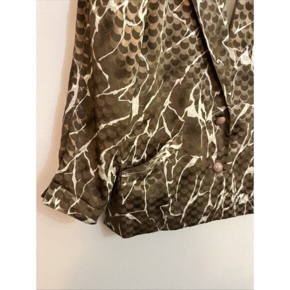 Da Rue Of California Womens XL Vintage Jacket Satin Feel Brown Shimmer - Picture 6 of 9